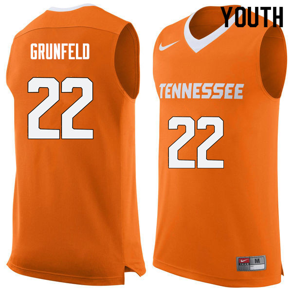 Youth #22 Ernie Grunfeld Tennessee Volunteers College Basketball Jerseys Sale-Orange